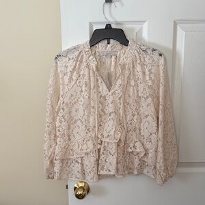 LOFT Beige Lace Blouse